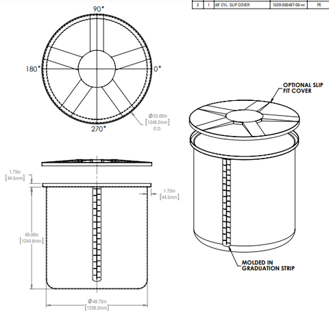 Image of 360 Gallon Vertical Open Top Tanks 1.5 SG RTS Plastics VOT-300 1.5 Tank