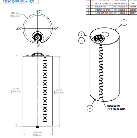 Image of 210 Gallon Industrial Dispensing Tanks RTS Plastics VST-175 Disp