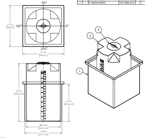 Image of 53 Gallon Self Contained Day Tanks - Rectangular Containment RTS Plastics SCDTR-44