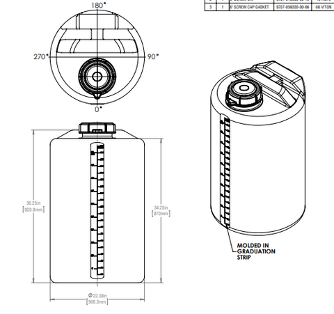 Image of 53 Gallon Industrial Vertical Closed Top Tanks RTS Plastics VST-44TB