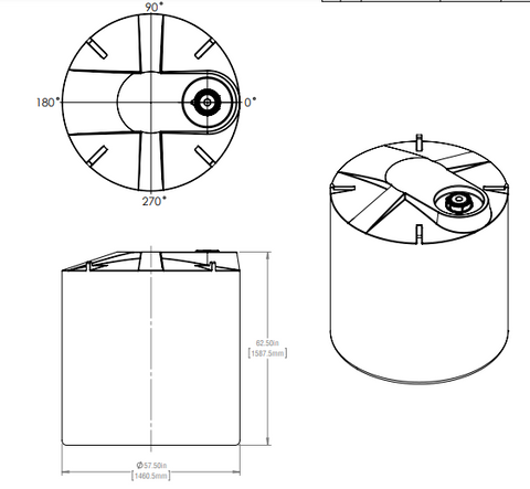 Image of 600 Gallon Industrial Vertical Closed Top Tanks 1.9 SG RTS Plastics VST-501 1.9 Tank