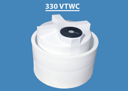 330 Gallon Vertical HDPE Tank With Containment 400 OTT Custom Roto Molding 330 VTWC