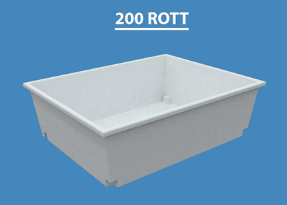 200 Gallon Rectangular Open Top HDPE Tank Custom Roto Molding 200 ROTT